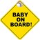 Rubik Baby on Board Car Sign with Suction Cup for Car Rear Window, Reflective Vehicle Car Signs, Kids Safety Warning Sign Universal Fit(12x12cm)