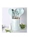 Generic 11-Piece Silicone Cooking Utensil Set Green Wisk, Brush, Tong, Spoon, Skimmer, Spatula, Holder