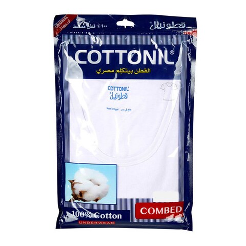 Cottonil White Undershirt T-shirt Combed Small