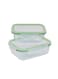 Royalford 2-Piece Glass Container Set Green/Clear 24X8X20Cm