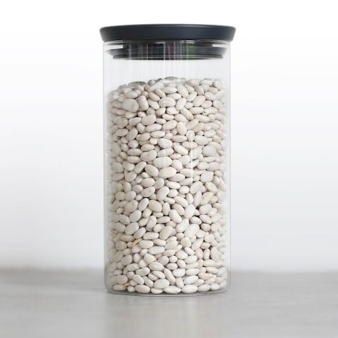 Brabantia Stackable Glass Jar Dark Grey 1.1L