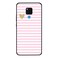Theodor Protective Case For Huawei Mate 20 Pink &amp; White Lines &amp; Golden Heart Silicone Cover