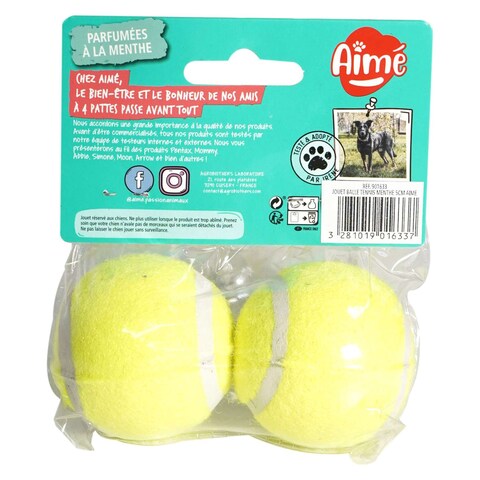 Agrobiothers Aime Tennis Ball Dog Toy 5cm Pack of 2