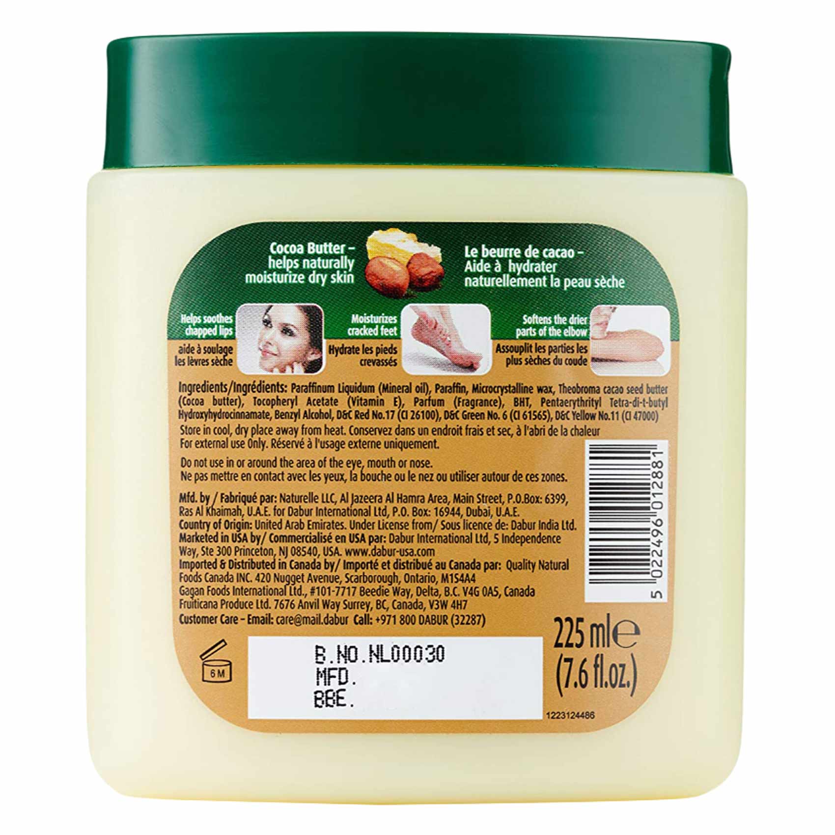 Dabur Herbolene Cocoa Butter Petroleum Jelly 225ml