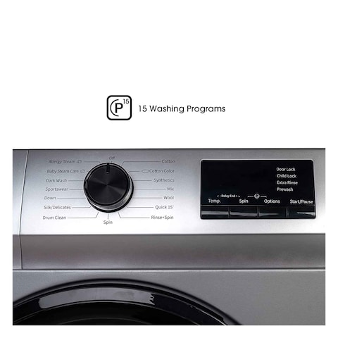 Hisense WFVB6010MS Fully-Automatic Front Loading 1000rpm Washing Machine 6Kg Silver