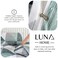 Luna Home-Queen size 6 pieces bedding set, Simply geometric print, green with grey.