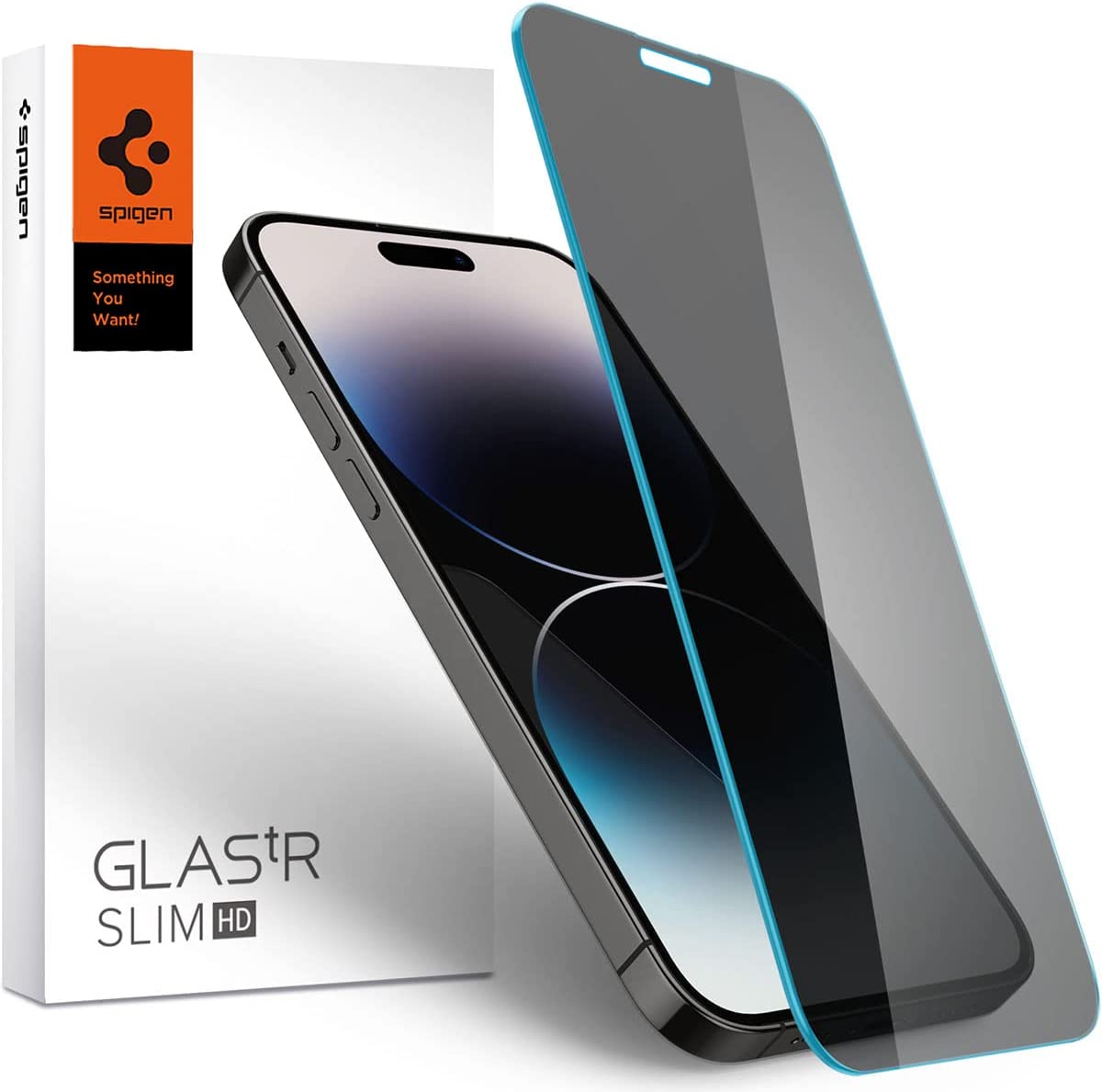 Spigen GLAStR Slim HD [PRIVACY] designed for iPhone 14 PRO Privacy Screen Protector Premium Tempered Glass - Case Friendly