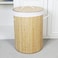 Orchid Bamboo Laundry Basket Bathroom &amp; Bedroom Laundry Bin, Removable Lining Laundry Hamper, with 100% Natural Bamboo Laundry Basket (Round Bamboo Basket)
