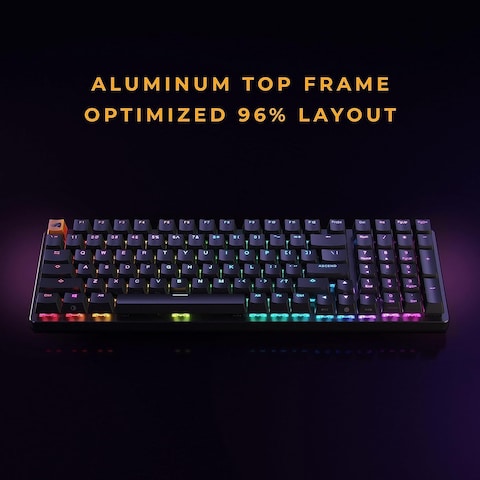 Glorious GMMK 2 96% Arabic &amp; English RGB Gaming Keyboard - TKL Hot Swappable Mechanical Keyboard, Linear Switches, Wired, TKL Gaming Keyboard, Full-Size Keyboard - Black RGB Keyboard