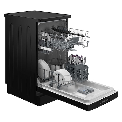 Beko Digital Slimline Dishwasher Half Load - 10 Persons - 5 Programs - 45 cm - Black - BDFS15020B