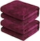 2-Pc Microfiber Bath Sheet Wine Red 80x160cm Soft Microfiber Beach Towel Super Absorbent, Fast Drying and Durable Microfiber Bath Towel