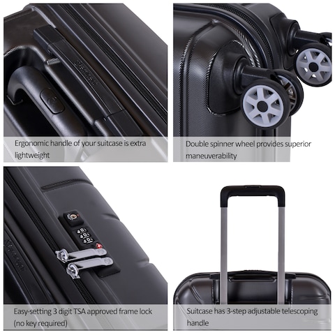 Eminent Voyager KH91-24 Hard Casing Medium Check-In Luggage Trolley 65cm Dark Grey