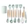 Decdeal - 11PCS Cooking Utensils Kitchen Utensil Set Silicone Kitchenware Set Wooden Handle&nbsp;Cookware Set Chef Nonstick Cookware Kitchen Gadgets