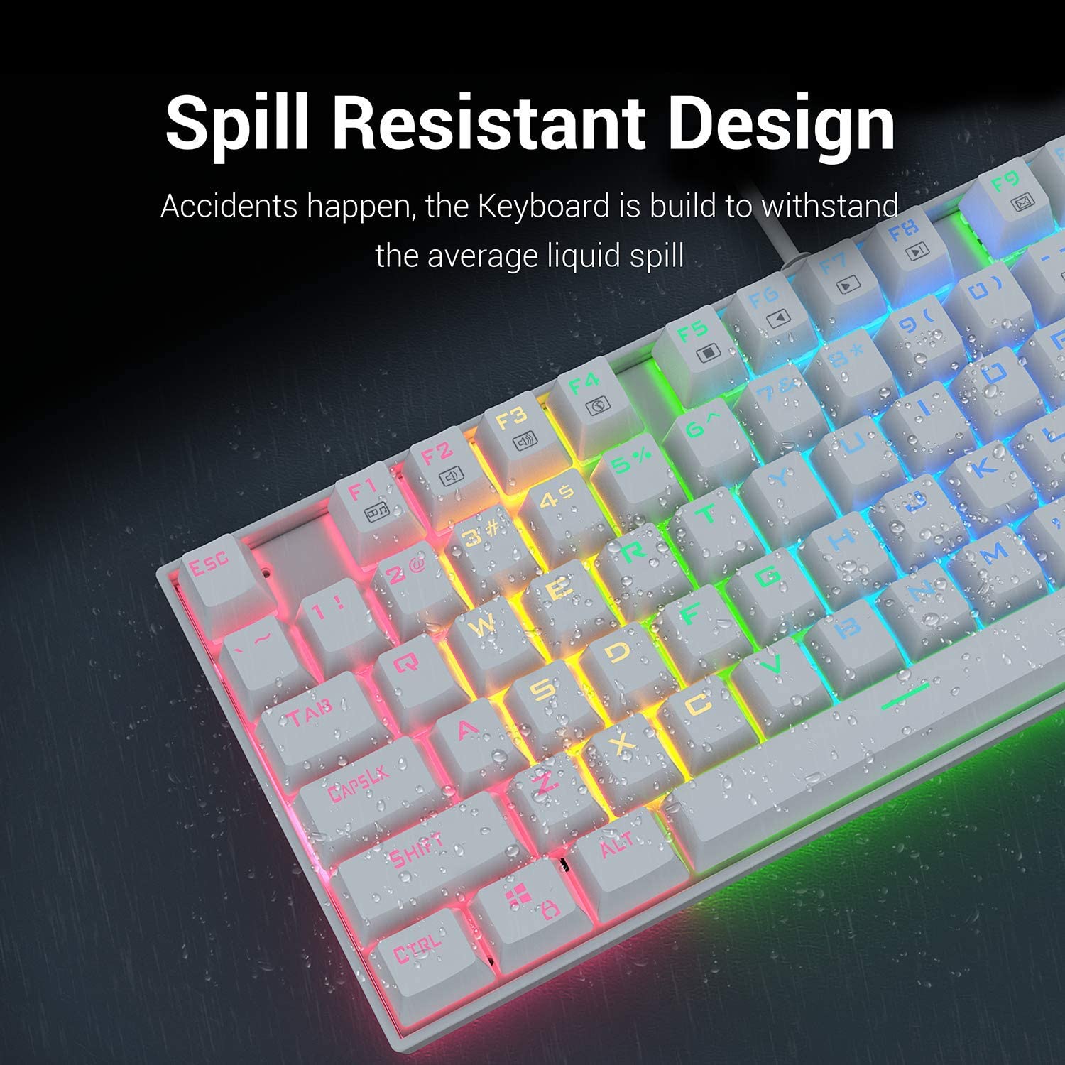 Redragon Kumara White, Wired Mechanical Keyboard, RGB