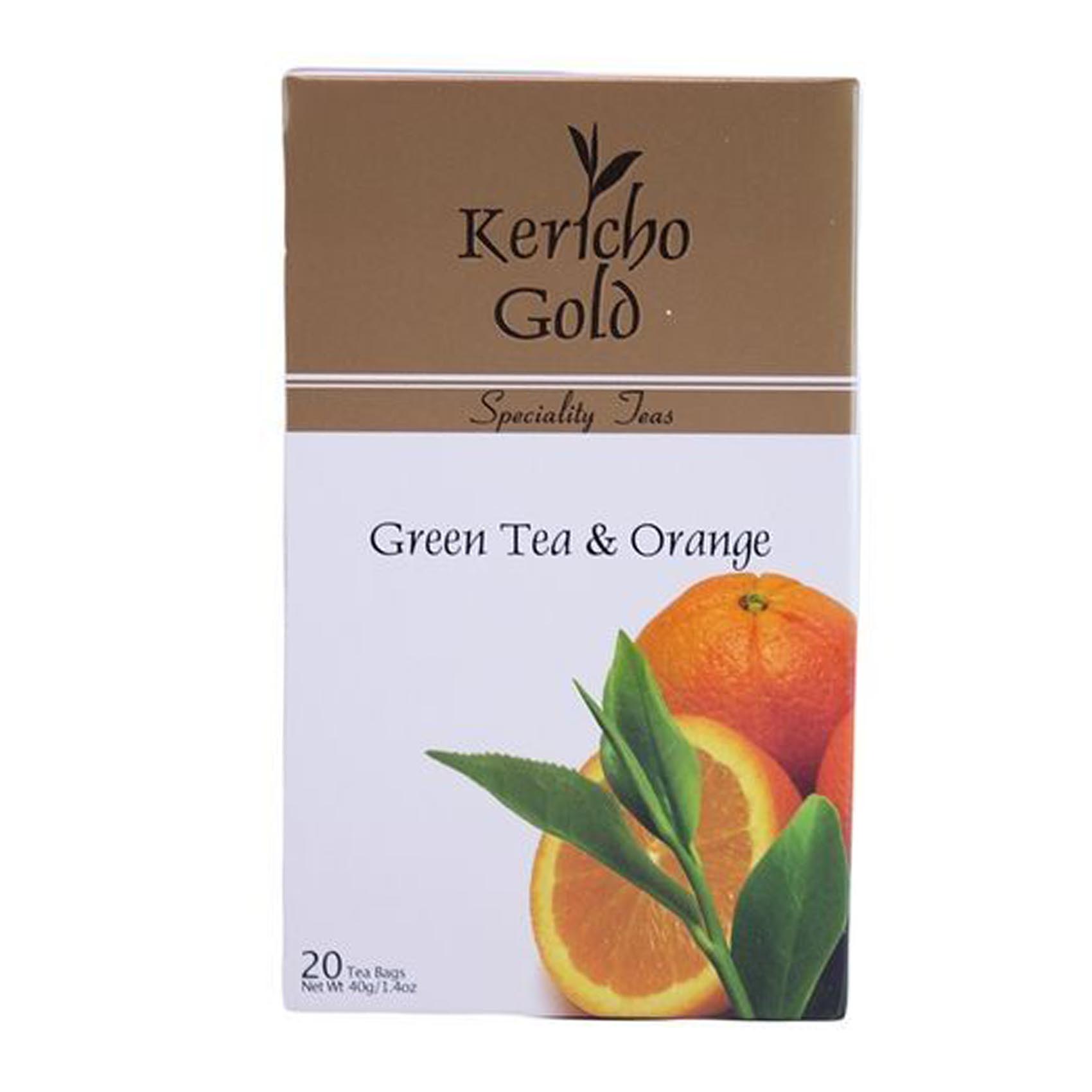 Kericho Gold Green Tea And Orange Tea Bags 2g x Pack of 20