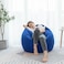 Vital Bean Bag Chair, Classic Round Linen Cloth Bean Bag With Polystyrene Beads Filling