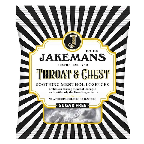 Jakemans Sugar Free Throat And Chest Soothing Menthol Lozenges 50G