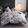 GOLDEN HOME  6-Piece Single Size Duvet Cover Set, 1 Duvet Cover + 1 Fitted Sheet + 4 Pillow Cases, Microfibre, Muesli