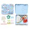 Eazy Kids 4 Compartment Bento Lunch Box  w/ Sandwich Cutter Set-Unicorn Blue