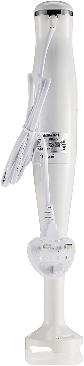 Black &amp; Decker 300W 2 Speed Stick Hand Blender With Calibrated Beaker, White - Sb2500-B5, 2 Years Warranty