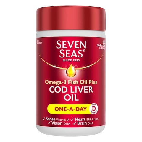 Seven Seas Omega-3 Fish Oil Plus Cod Liver Oil 60 Capsules