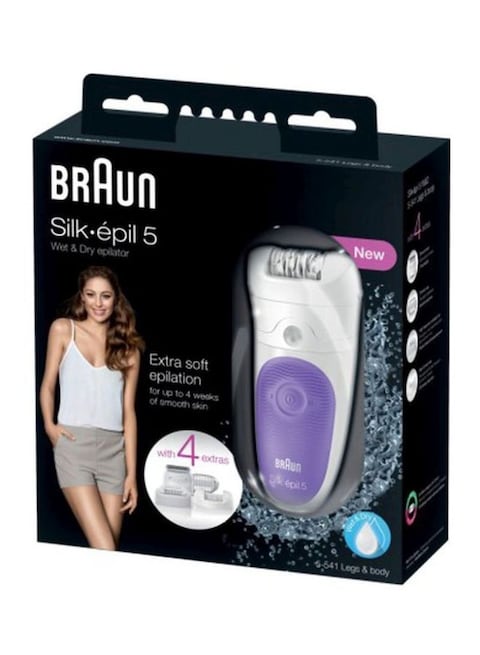 Braun - Silk-Epil 5 Wet And Dry Cordless Epilator White/Purple