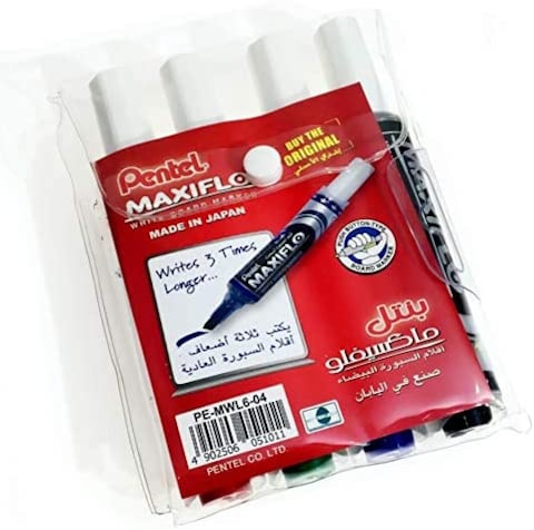 Pentel Maxiflo Whiteboard Marker Multicolor pemwl604