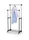 Double Pole Extendable Clothes Rack Silver/Black