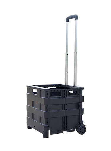 Generic Two Wheeled Folding Shopping Bag Cart Black/Silver 14 X 44 X 3.56cm