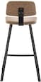 LANNY PU Leather Bar Stools Set of 2 Brown Office Cocktail High Chair Height for Pub Coffee Home Dinning Kitchen T1043 with Back and Footrest Modern