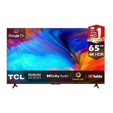 تي سي ال شاشة 65 بوصه ال اي دي فائق الدقه (UHD 4K)، سمارت 65T635, (Dolby Audio)،(HDR10) Google Tv.