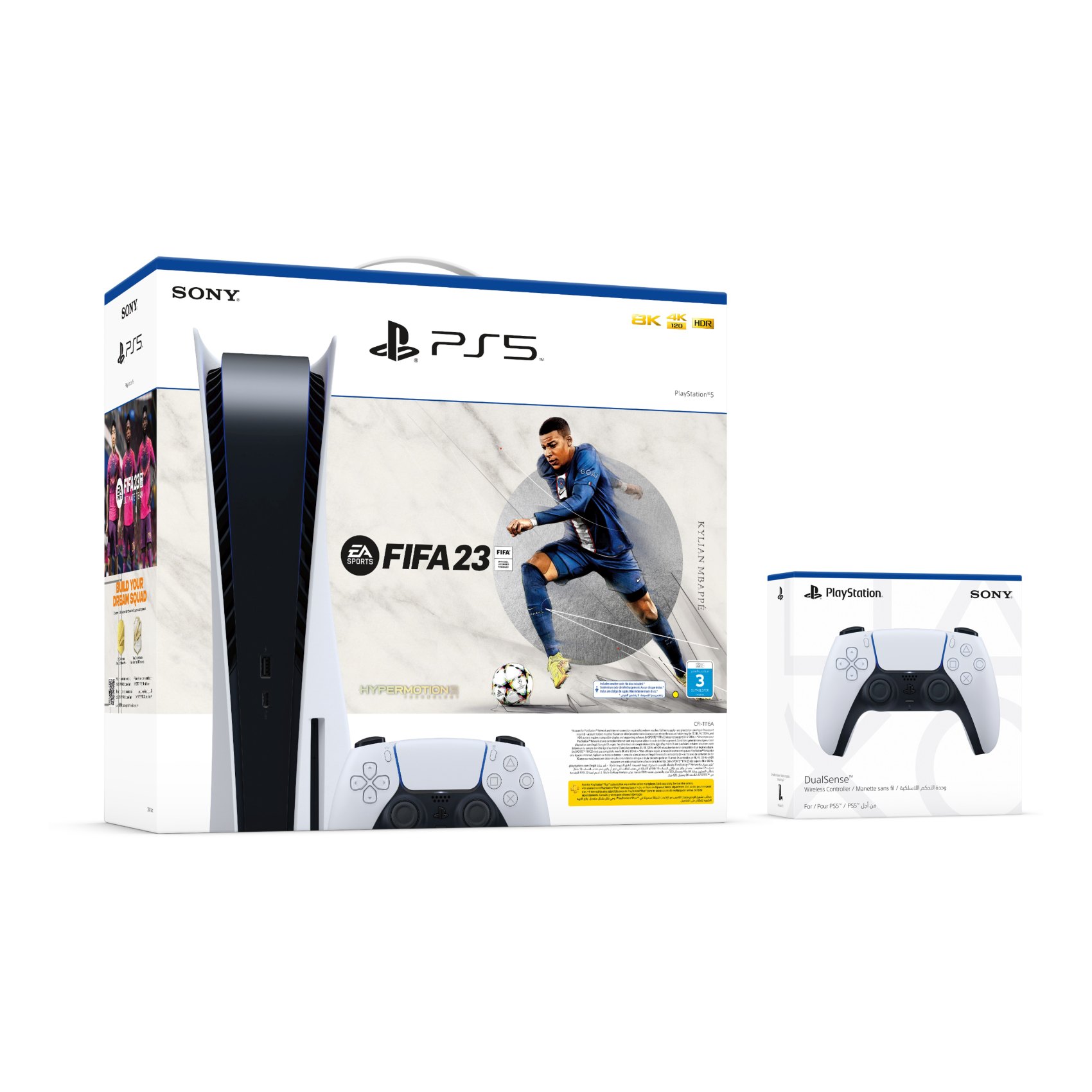 Sony PlayStation 5 Console With FIFA 23 And DualSense Wireless Controllers White