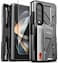 VRS Design Terra Guard Ultimate Go S [S-Pen Compartment in Hinge Protection] for Samsung Galaxy Z Fold 4 case cover wallet (2022) Card Compartment &amp; Screen Protector - Metal Black (S-Pen NOT included)