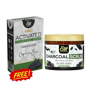 اليف ناتشورالز الفحم النشط للوجه والجسم للرجال والنساء - 100 مل، إزالة التان والحصول على بشرة متوهجة، التقشير، إزالة الشوائب والأوساخ وفتح المسام، مناسب لجميع أنواع البشرة، خالي من البارابين والسلفات