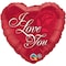 Qualatex I Love You Red Rose Foil Balloon- 18-Inch Size- Red/Golden