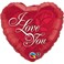 Qualatex I Love You Red Rose Foil Balloon- 18-Inch Size- Red/Golden