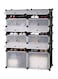 12 Cells Multifunctional Deatchable Storage Cabinet Clear/Black 4 to 6feet