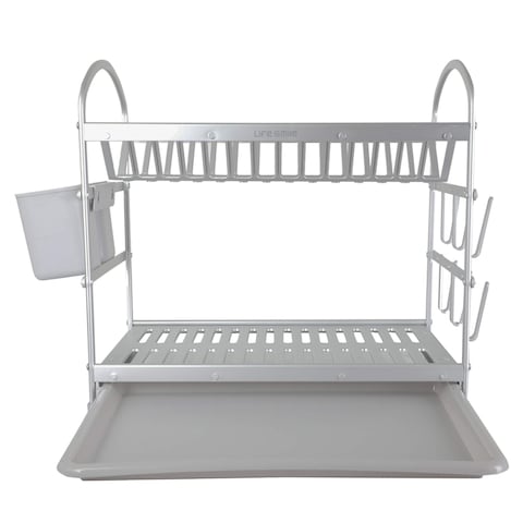 Life Smile Aluminium Dish Rack with Anti-Slip Rubber Fleet Designed to Maximize the Kitchen Storage