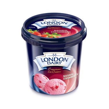 كوب آيس كريم لندن ديري الفاخر مع الفراولة الطبيعية 125 مل