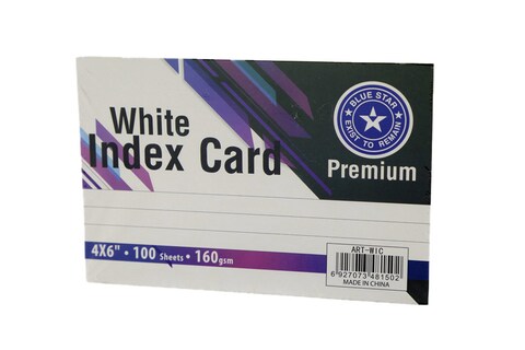 BLUE STAR WHITE INDEX CARD