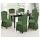 6-Piece Woven Jacquard Stretch Fit Dining Chair Covers Set Olive Green