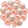 Party Time 50-Pieces 12inch Rose Gold Latex and Confetti Balloons Set, Latex Rose Gold and Rose Gold Confetti Balloons | Great for Wedding, Bridal Shower Decorations, Baloon Bouquet Birthday Party Dec