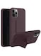 Focus Finger Grip Holder And Standing Cover With Car Magnetic Multi-Function Shockproof Protective Case Cover For Iphone 14 Pro Brown
