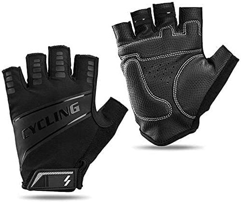 Aiwanto Half Finger Hand Gloves Riding Gloves Sports Gloves Gym Gloves Exercise Gloves Hiking Gloves(Large)