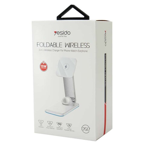 Yesido DS17 3in1 Foldable Desktop Wireless Charger