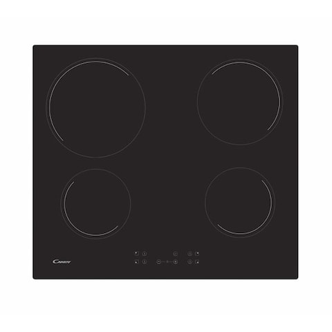 Candy Vetroceramic Hob, Electronic Touch Controls, Child Lock, 10 Power Levels, Power On Indicator, Black Glass, Power Management, Made In Turkey, 590 x 520 x 60mm, CC64CH