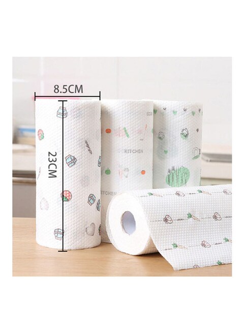 Marrkhor 50-Piece Disposable Dishcloth, White/Red/Green, 23X8.5X8.5Cm