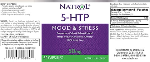 Natrol 5-Htp, 100 Mg, 30 Capsules