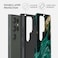 غطاء حماية للهاتف المحمول Samsung Glaxy S24 Ultra من Burga مصنوع من طبقتين من السيليكون الصلب وغطاء حماية من السيليكون باللون الأخضر الزمردي والحجر الذهبي اللامع والرخام المقاوم للخدش