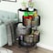 Round Rotating Multi-Layer Kitchen Storage Shelf with 4 Movable Wheels, Kitchen Storage for Fruit and Vegetable Floor-Standing(4 Layer Black)